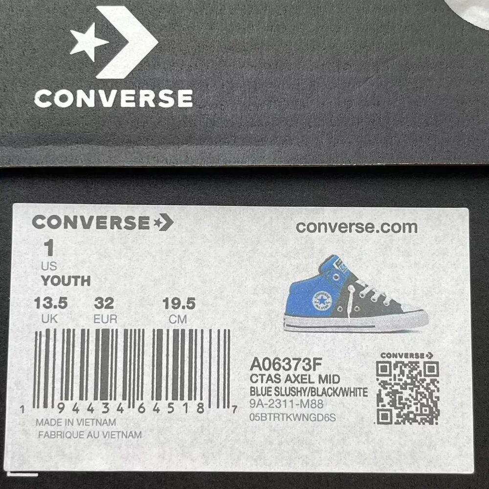 Converse Chuck Taylor All Star Youth Boy's Slip on Shoes Size 1 Royal Blue/Black